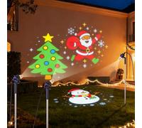 Ciskotu Projecteur de Noël extérieur, bonhomme de neige, Père Noël, projecteur de sapin de Noël, étanche, éclairage extérieur pour jardin, fenêtre, mur, cour, fête, décoration de Noël