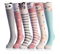 CISMARK Cartoon animal chat ours renard au genou chaussettes 6 couleurs taille o