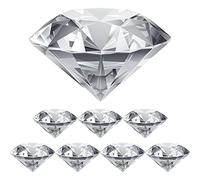 Cisolen 8 pièces diamants en verre cristal de cristal poli diamant transparent en verre diamant pour faveur de mariage, décoration de fête, décoration de vitrine 40 mm