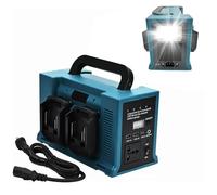 CISSIYOG Onduleur 4 Ports 330 W Compatible avec Makita 21 V, Convertisseur Portable DC 12 V vers AC 220-230 V avec Ports USB-A et Type-C 5 V/2,1 A pour Voyage,Camping,Camping-Car et urgences