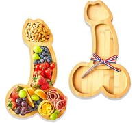 CISSIYOG Plateau apéritif en bois, pour charcuterie, fromage, idéal lors de barbecue, fêtes, cadeau unique, gauche, taille L