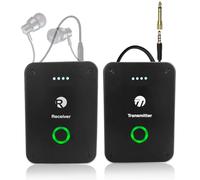 CISSIYOG Système de moniteur intra-auriculaire, moniteur intra-auriculaire stéréo 2,4 G sans fil avec type de surveillance, design à clipser, IEM sans fil double canal pour scène, studio et