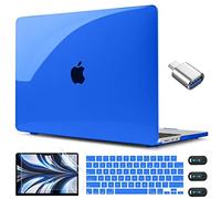 CISSOOK Compatible avec MacBook Air 13,6" bleu version 2022 2024, modèle A2681 M2 A3113 M3 avec Touch ID, coque rigide pour ordinateur portable avec protecteur de clavier - Bleu