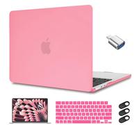 CISSOOK Coque pour MacBook Air 15 pouces Rose, coque rigide en plastique avec couverture de clavier et protecteur d'écran pour MacBook Air 15 2023 sorti A2941 M2 modèle avec Touch ID - Rose mat