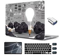 CISSOOK Creative Bulb Coque rigide en plastique avec protecteur de clavier pour MacBook Air 13,6" M3 A3113 A2681 M2 version 2025, 2024 et 2022, avec protecteur de clavier pour MacBook Air 13,6" M2 M3