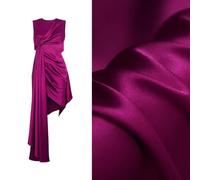 CISULI Tissu 100 % satin de soie pure - 22 mommes - Largeur 114 cm - Tissu en soie lourde - Vendu au mètre - Couleur unie (51)