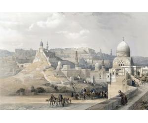 Citadelle du Caire la résidence de la Pashia. D'après une œuvre de l'artiste écossais David Roberts 1796-1864 et du lithographe belge Louis Haghe 1806-1885. Extrait du volume 6 de la Terre Sainte