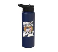 Citation amusante de bingo - Luck Is On My Side Stainless Steel Insulated Water Bottle