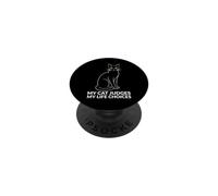 Citation Amusante de Chat My Cat Judges My Life Choices PopSockets PopGrip Adhésif
