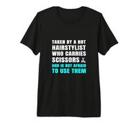 Citation Amusante de Coiffeur Petite Amie, Petit ami, épouse, Mari T-Shirt Haut de Gamme