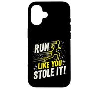 Citation Amusante de Course à Pied Jogging Cadeau Run Like You Stole It Coque pour iPhone 16