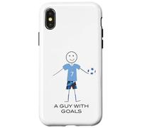 Citation Amusante de Football pour garçons, Un Gars avec des objectifs Coque pour iPhone X/XS