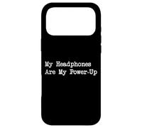 Citation Amusante de Joueur My Headphones are My Power-Up Coque pour iPhone 17 Pro Max