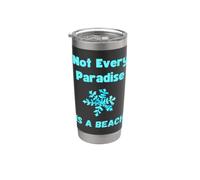 Citation amusante de l'amant de la neige, paradis enneigé, flocon de neige, amour d'hiver Gobelet isotherme en acier inoxydable double paroi