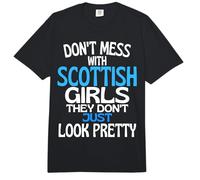 Citation Amusante de l'Écosse avec Inscription « Don't Mess with Pretty Scottish Girls » Comfort Colors Adult Heavyweight T-Shirt