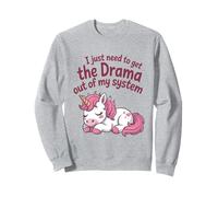 Citation amusante de licorne pastel pour les amateurs de soins personnels sans drame Sweatshirt