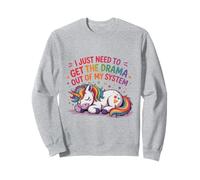 Citation amusante de licorne pastel pour les amateurs de soins personnels sans drame Sweatshirt