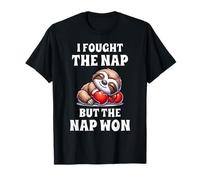 Citation Amusante de Paresseux endormi - I Fought The Nap Humour T-Shirt