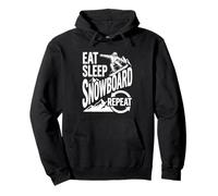 Citation Amusante de Snowboard Eat Sleep Snowboard Repeat Winter Sweat à Capuche