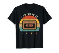 Citation Amusante « I am Born in 1982 » avec Cassette. T-Shirt Graphique avec Valeur