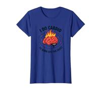 Citation Amusante « I Do Cardio to Burn Off The Crazy » T-Shirt, Femme, Bleu Royal, XXL
