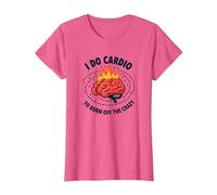 Citation Amusante « I Do Cardio to Burn Off The Crazy » T-Shirt, Femme, Rose chiné, XS