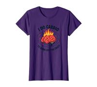 Citation Amusante « I Do Cardio to Burn Off The Crazy » T-Shirt, Femme, Violet, XXL
