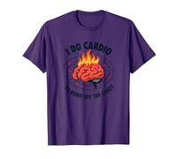 Citation Amusante « I Do Cardio to Burn Off The Crazy » T-Shirt, Homme, Violet, S