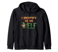 Citation Amusante « I Identify as an Elf » pour Homme et Femme. Sweat à Capuche