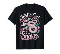 Citation amusante Just A Girl Who Loves Snakes Wild Reptile Floral T-Shirt
