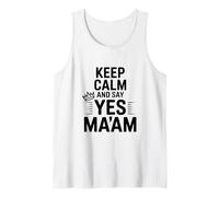 Citation Amusante Keep Calm and Say Yes Ma'am Débardeur