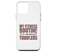 Citation Amusante My Fitness Routine is Chasing Toddlers Coque pour iPhone 12 Mini