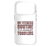 Citation Amusante My Fitness Routine is Chasing Toddlers Coque pour iPhone 17 Pro