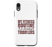Citation Amusante My Fitness Routine is Chasing Toddlers Coque pour iPhone XR