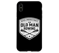 Citation Amusante « Never Underestimate an Old Man Rowing Crew Rower » Coque pour iPhone XS Max