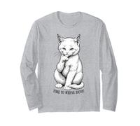 Citation Amusante pour Amoureux des Chats avec Inscription « Time to Wreak Havoc » Manche Longue