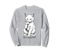 Citation Amusante pour Amoureux des Chats avec Inscription « Time to Wreak Havoc » Sweatshirt