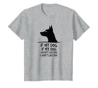 Citation Amusante pour Les Amoureux des Animaux de Compagnie If My Dog Doesn't Like You T-Shirt, Enfant, Gris Chiné, 10 Ans