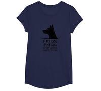 Citation Amusante pour Les Amoureux des Animaux de Compagnie If My Dog Doesn't Like You T-Shirt, Fille, Bleu Marine, L