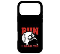 Citation Amusante « Run I Dare You Baseball Catcher » Coque pour iPhone 17 Pro Max