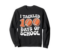 Citation Artistique avec Inscription « I Tackled 100 Days of School Football Student » Sweatshirt