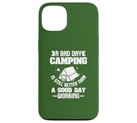 Citation Bad Day Camping Better Than Work Nature Lover Coque pour iPhone 13