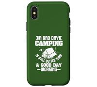 Citation Bad Day Camping Better Than Work Nature Lover Coque pour iPhone X/XS