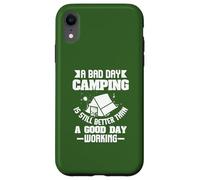 Citation Bad Day Camping Better Than Work Nature Lover Coque pour iPhone XR