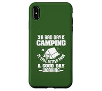 Citation Bad Day Camping Better Than Work Nature Lover Coque pour iPhone XS Max