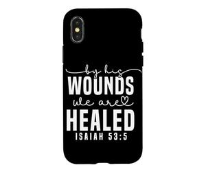 Citation biblique inspirante Isaïe 53:5 Coque pour iPhone X/XS