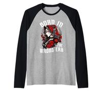 Citation « Born in The Wrong Era » Vintage Gothique Gothique féminin Manche Raglan