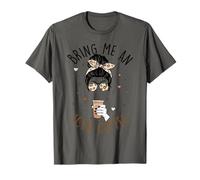 Citation « Bring Me an Iced Coffee Messy Bun Cold Brew Coffee » T-Shirt
