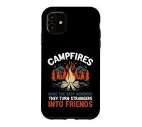 Citation Campfires Make The Best Memories Camping Friends Coque pour iPhone 11
