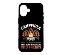 Citation Campfires Make The Best Memories Camping Friends Coque pour iPhone 16